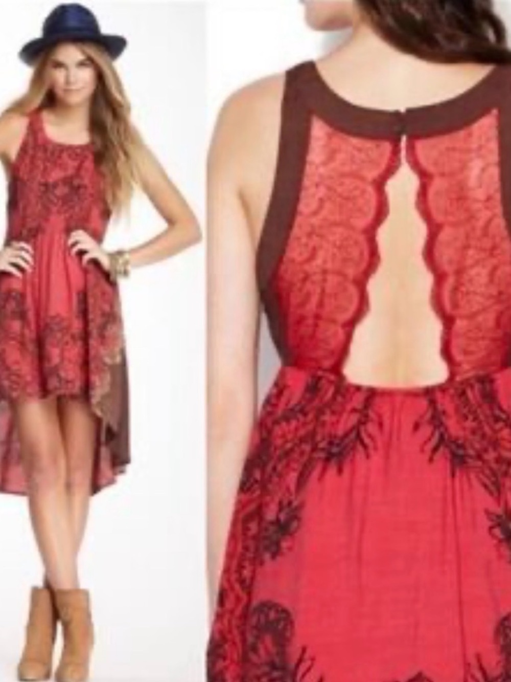 RARE Y2K Free People Dress Famous Flor Midi Paisley